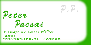 peter pacsai business card